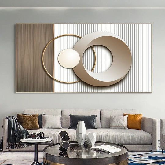 Abstract Sun Moon Geometric Canvas Wall Art