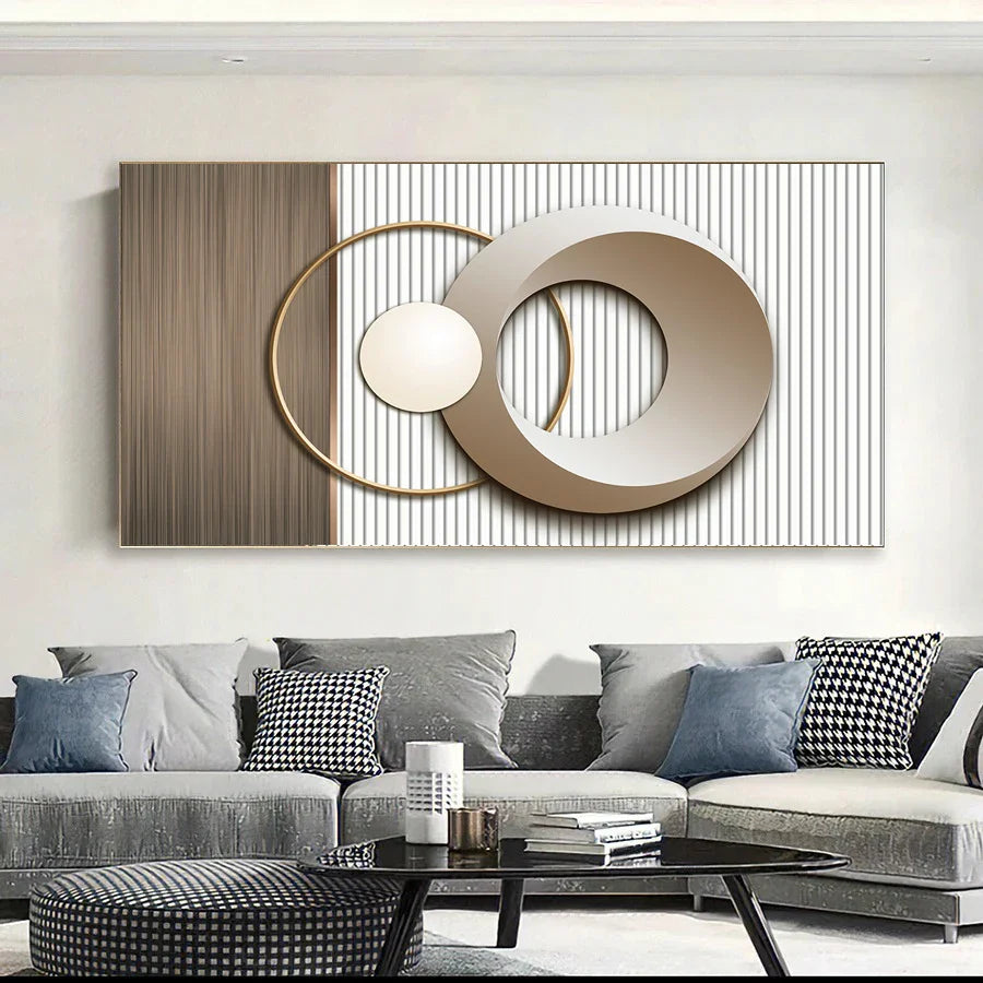 Abstract Sun Moon Geometric Canvas Wall Art