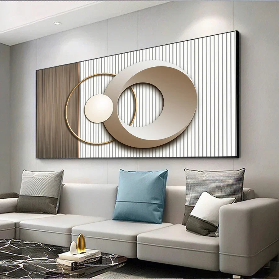 Abstract Sun Moon Geometric Canvas Wall Art