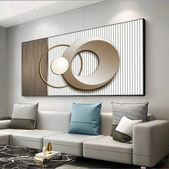 Abstract Sun Moon Geometric Canvas Wall Art