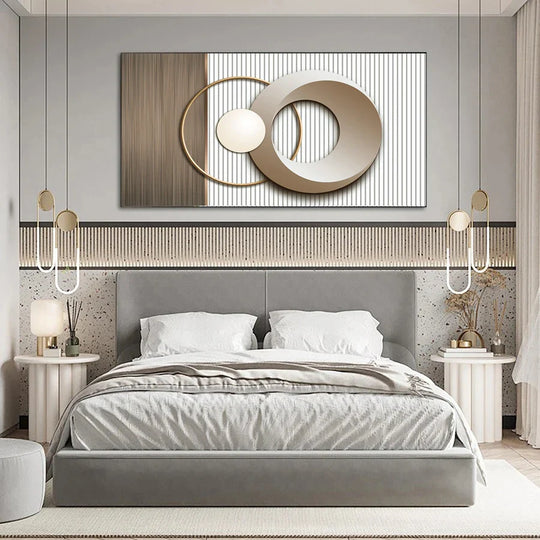 Abstract Sun Moon Geometric Canvas Wall Art