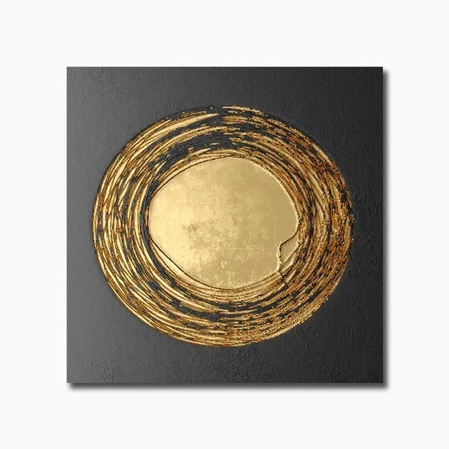 Black Golden Abstract Geometric Canvas Wall Art