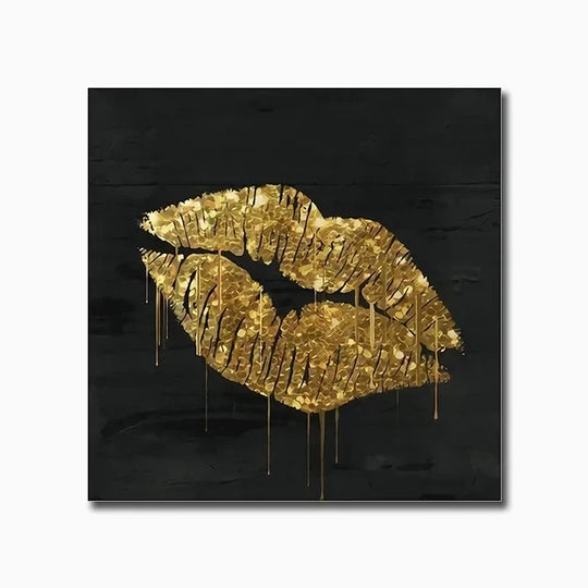 Black Golden Abstract Geometric Canvas Wall Art