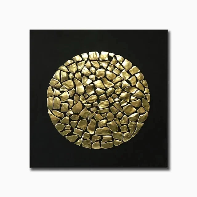 Black Golden Abstract Geometric Canvas Wall Art