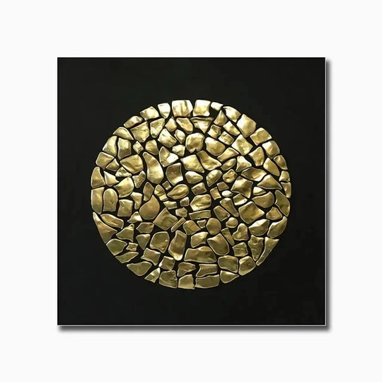Black Golden Abstract Geometric Canvas Wall Art