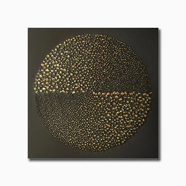 Black Golden Abstract Geometric Canvas Wall Art