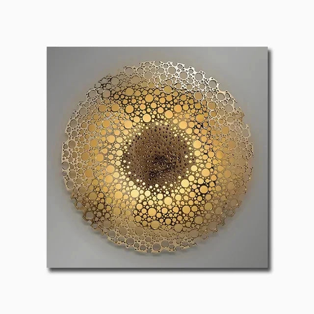Black Golden Abstract Geometric Canvas Wall Art