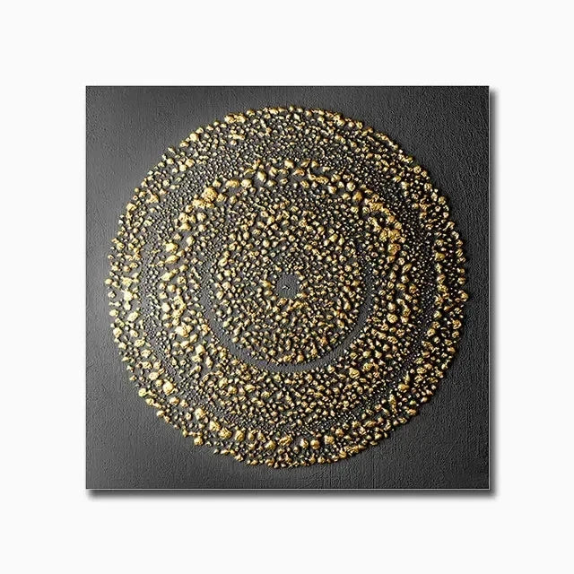 Black Golden Abstract Geometric Canvas Wall Art