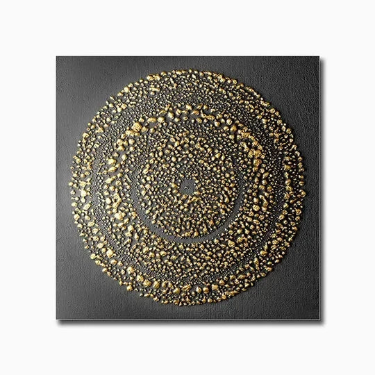 Black Golden Abstract Geometric Canvas Wall Art