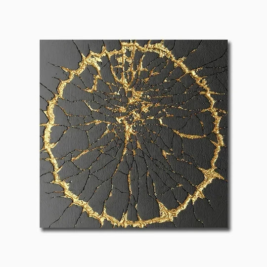 Black Golden Abstract Geometric Canvas Wall Art