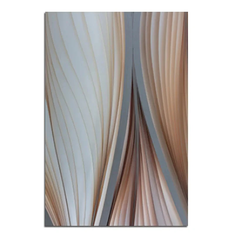 Golden Brown Flowing Ripples Abstract Canvas Wall Art