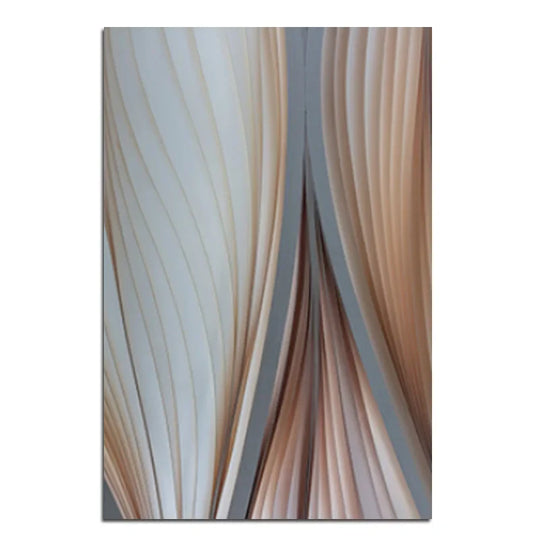 Golden Brown Flowing Ripples Abstract Canvas Wall Art