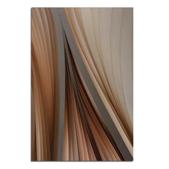 Golden Brown Flowing Ripples Abstract Canvas Wall Art