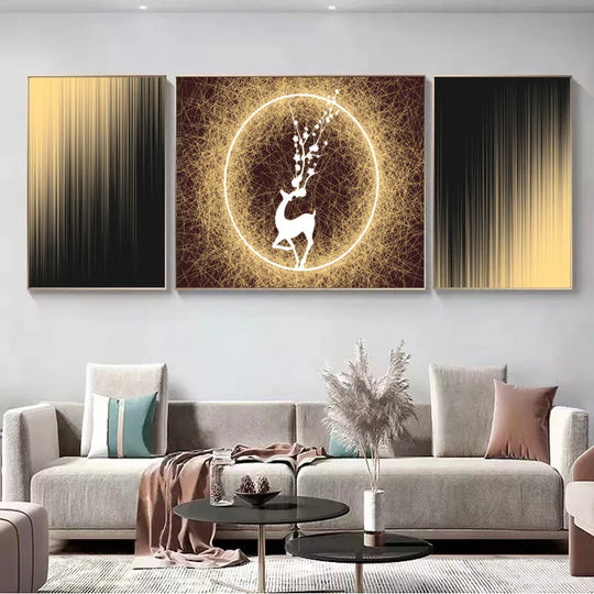 Modern Aesthetics Metal Line Art Canvas Wall Art