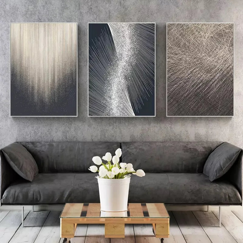Modern Aesthetics Metal Line Art Canvas Wall Art