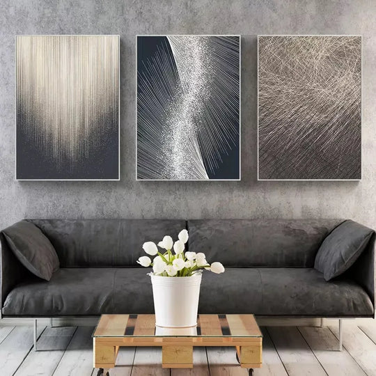Modern Aesthetics Metal Line Art Canvas Wall Art