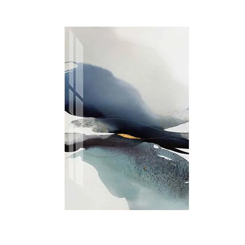 Modern Minimalist Blue Grey Abstract Landscape Canvas Wall Art Unframed