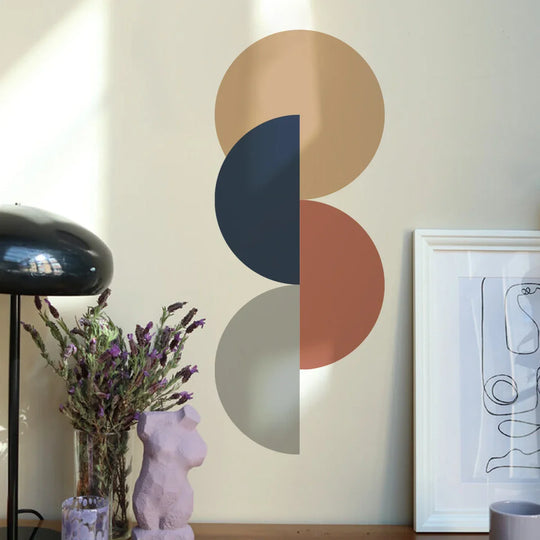Abstract Geometric Dot Pattern Circles Wall Mural Decal