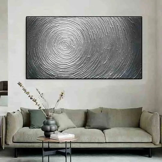 Minimalist Textural Gray Abstract Canvas Wall Art Unframed