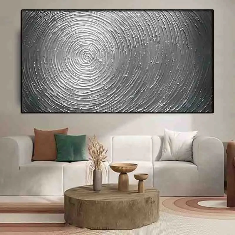 Minimalist Textural Gray Abstract Canvas Wall Art Unframed