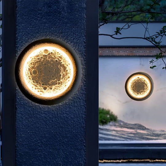 Moon Crater Design LED Outdoor Waterproof Wall Lamp