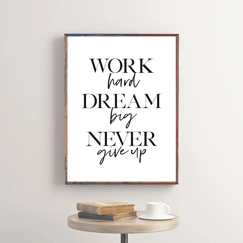 Black And White Motivational Quotes Canvas Wall Art