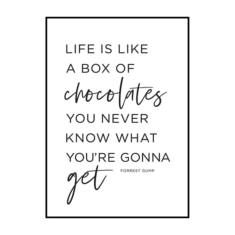 Black And White Motivational Quotes Canvas Wall Art