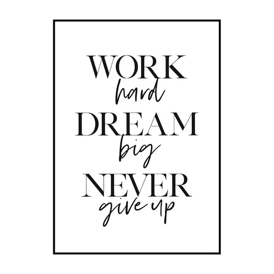 Black And White Motivational Quotes Canvas Wall Art