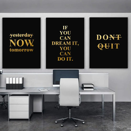Motivational Words Black and White Canvas Wall Art Print