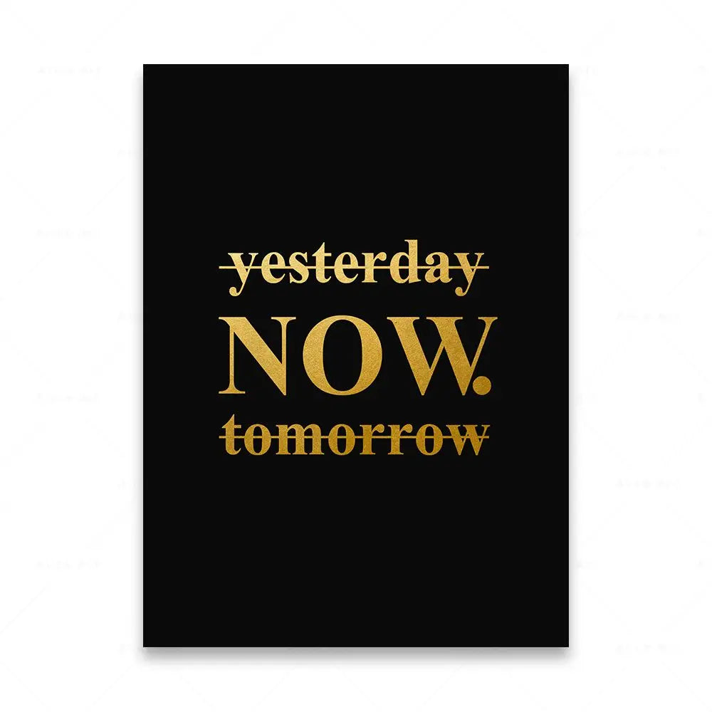 Motivational Words Black and White Canvas Wall Art Print