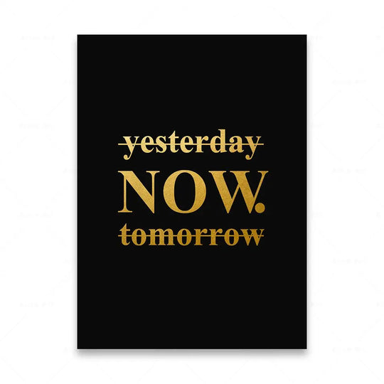 Motivational Words Black and White Canvas Wall Art Print