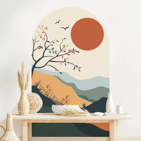 Mountain Sunrise Archway Wall Mural For Living Spaces
