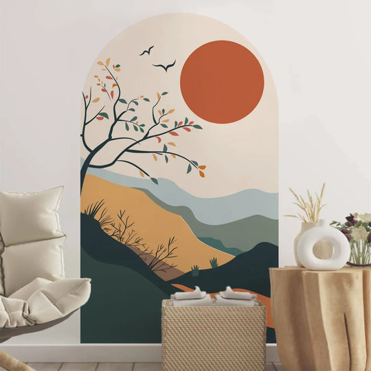 Mountain Sunrise Archway Wall Mural For Living Spaces