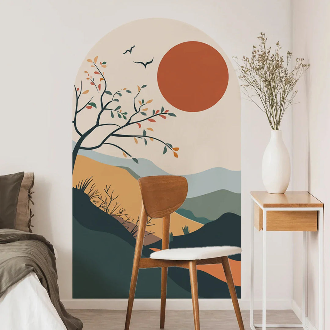 Mountain Sunrise Archway Wall Mural For Living Spaces