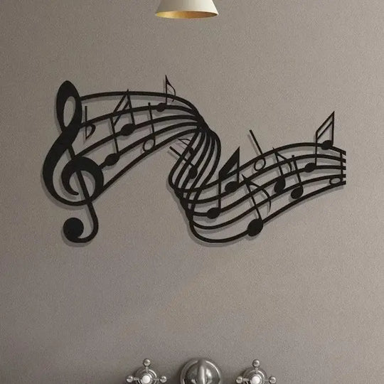 Musical Notes Rhythm Black Metal Wall Art Decor