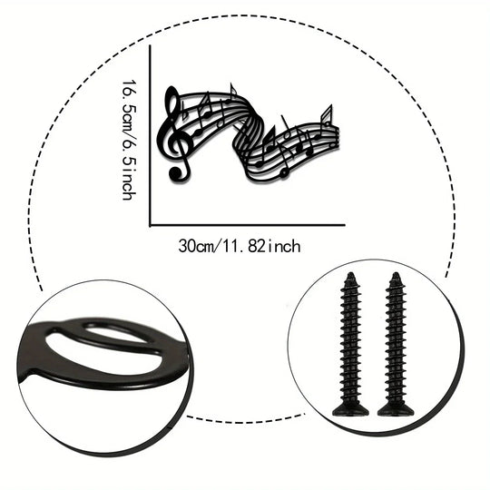 Musical Notes Rhythm Black Metal Wall Art Decor