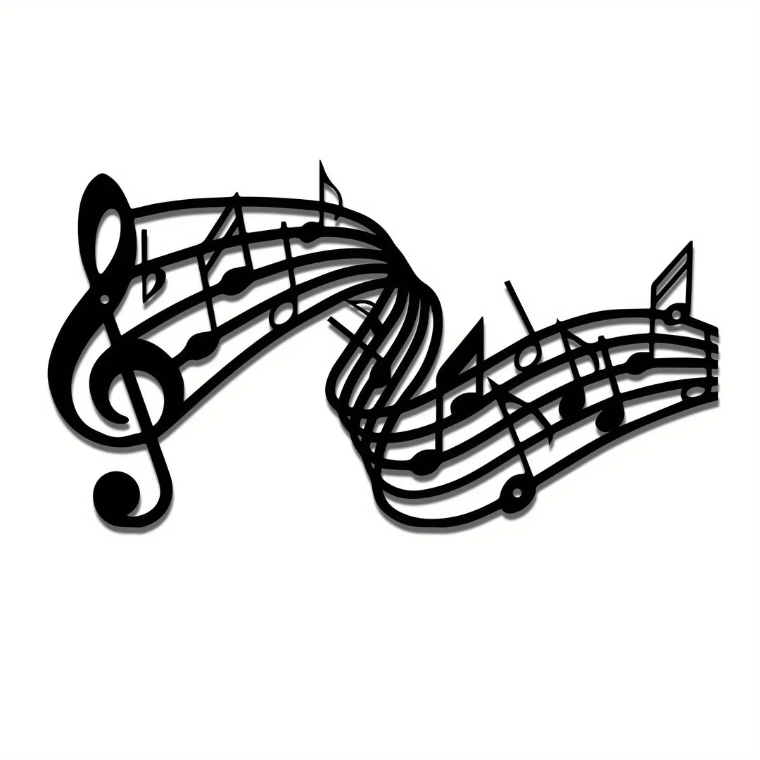 Musical Notes Rhythm Black Metal Wall Art Decor