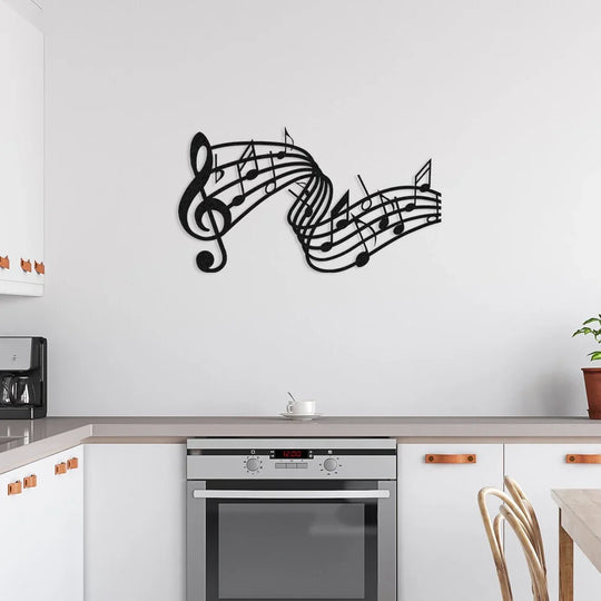 Musical Notes Rhythm Black Metal Wall Art Decor