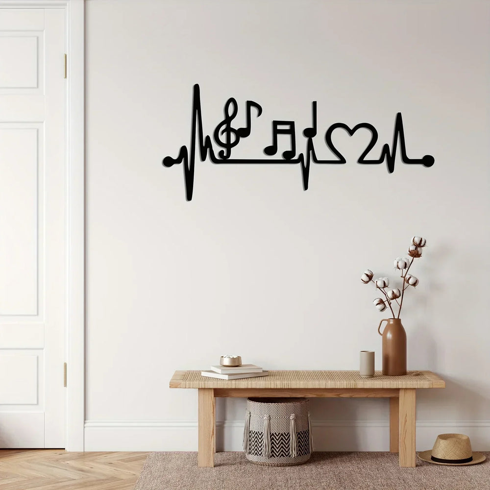 Musical Rhythm Black Metal Wall Art Decor