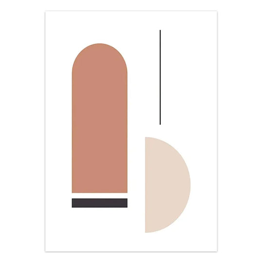 Muted Earth Tones Geometric Abstract Canvas Wall Art