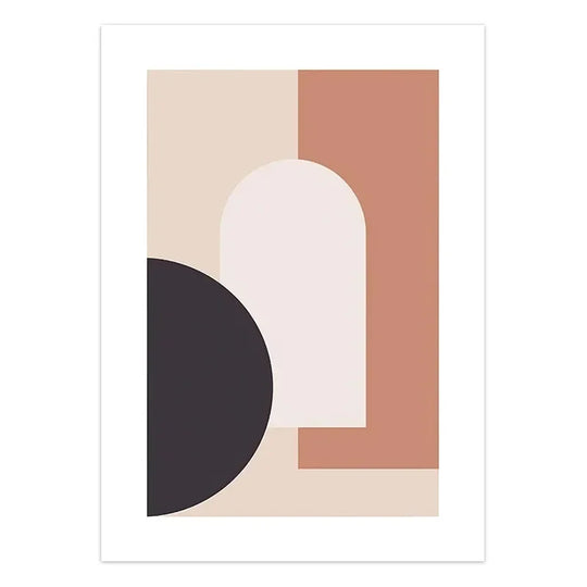 Muted Earth Tones Geometric Abstract Canvas Wall Art