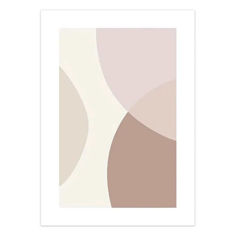 Muted Earth Tones Geometric Abstract Canvas Wall Art