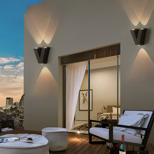 Creative Letter N V W LED Outdoor Wall Sconce Waterproof Modern Light