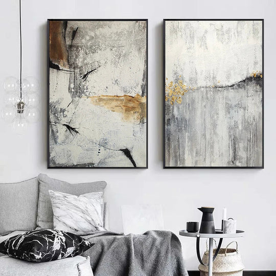 Neutral Colors Urban Abstract Canvas Wall Art
