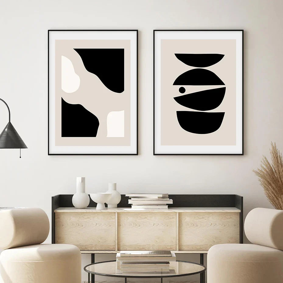 Neutral Tones Minimalist Abstract Canvas Wall Art