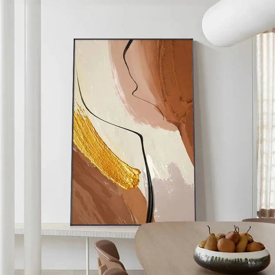 Abstract Yellow Beige Terracotta Canvas Wall Art