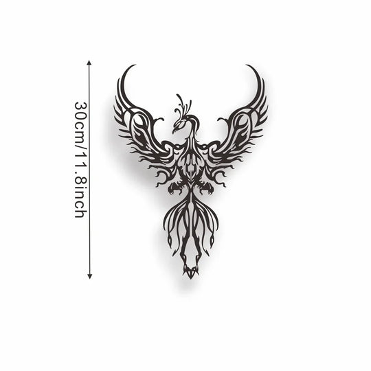 Fire Phoenix Black Metal Wall Art Decor