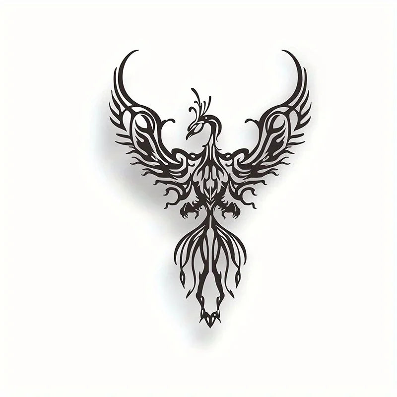 Fire Phoenix Black Metal Wall Art Decor