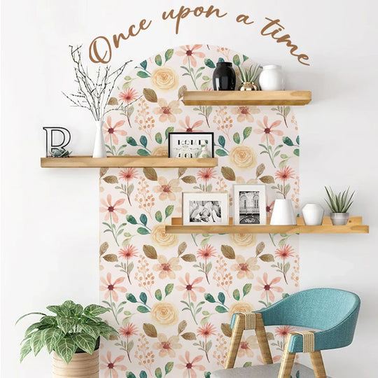Once Upon A Time Boho Rose Floral Wall Mural Decal