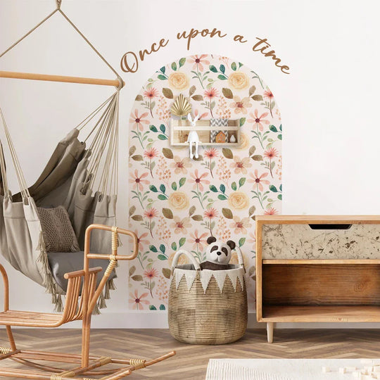 Once Upon A Time Boho Rose Floral Wall Mural Decal